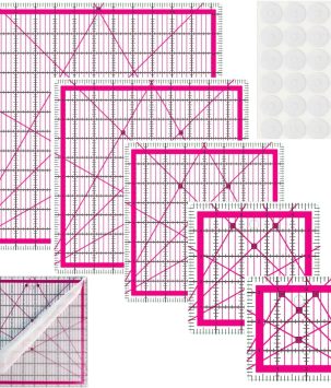 Quilting Rulers,5 Square Quilting Ruler Quilting Templates(3.5",5", 8",10",12.5"),Quilting Square Ruler,Quilting Rulers Non Slip