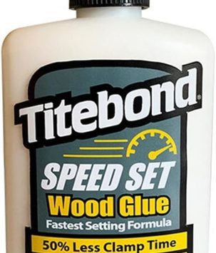Titebond Speed Set Wood Glue, Fast Set Time, 15-Minute Clamp, Superior Strength, Increase Productivity, Visible Under Blacklight, 8 oz. 4363